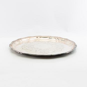 Brickor/Uppläggningsfat 5 st nysilver 1900-talets första hälft.