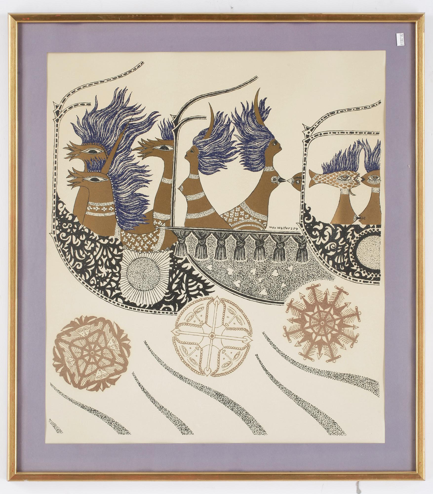 MAX WALTER SVANBERG, 2 st färglitografi, osignerade.