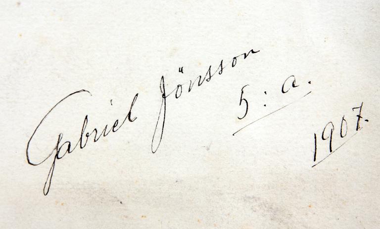 GABRIEL JÖNSSON, akvarell, sign och dat 1907.