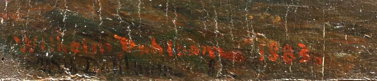 WILHELM DAHLBOM, olja på pannå, sign (dubbelt) och dat 82 resp 1883.