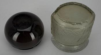 VAS samt SKÅL, glas, sign. Timo Sarpaneva, Iittala Finland 1900-talets senare hälft.