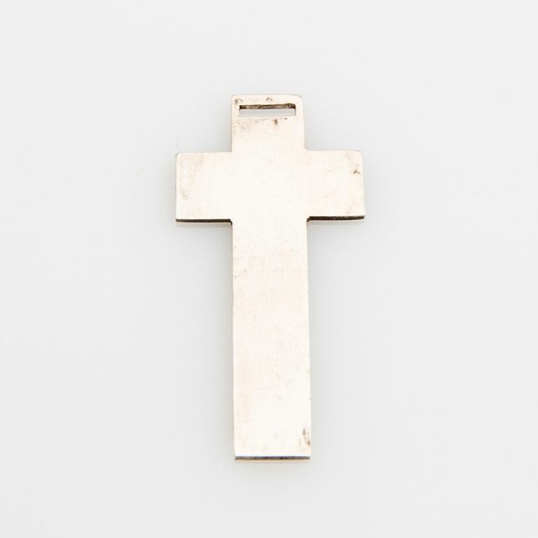 Wiwen Nilsson, Pendant in the form of a cross, sterling silver Lund 1957.