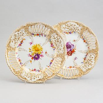 Two porcelain plates, KPM, Berlin, 20th century.