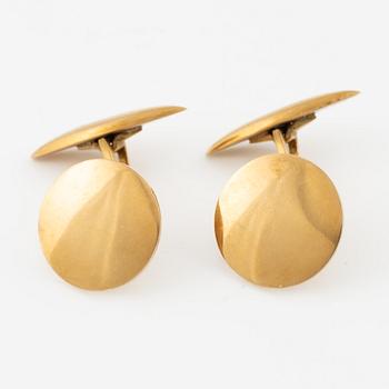Manschettknappar och skjortknappar, sex stycken, 18K guld.