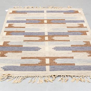 Mary Sandberg, a carpet, flat weave, ca 197 x 131 cm, signed MS KH.