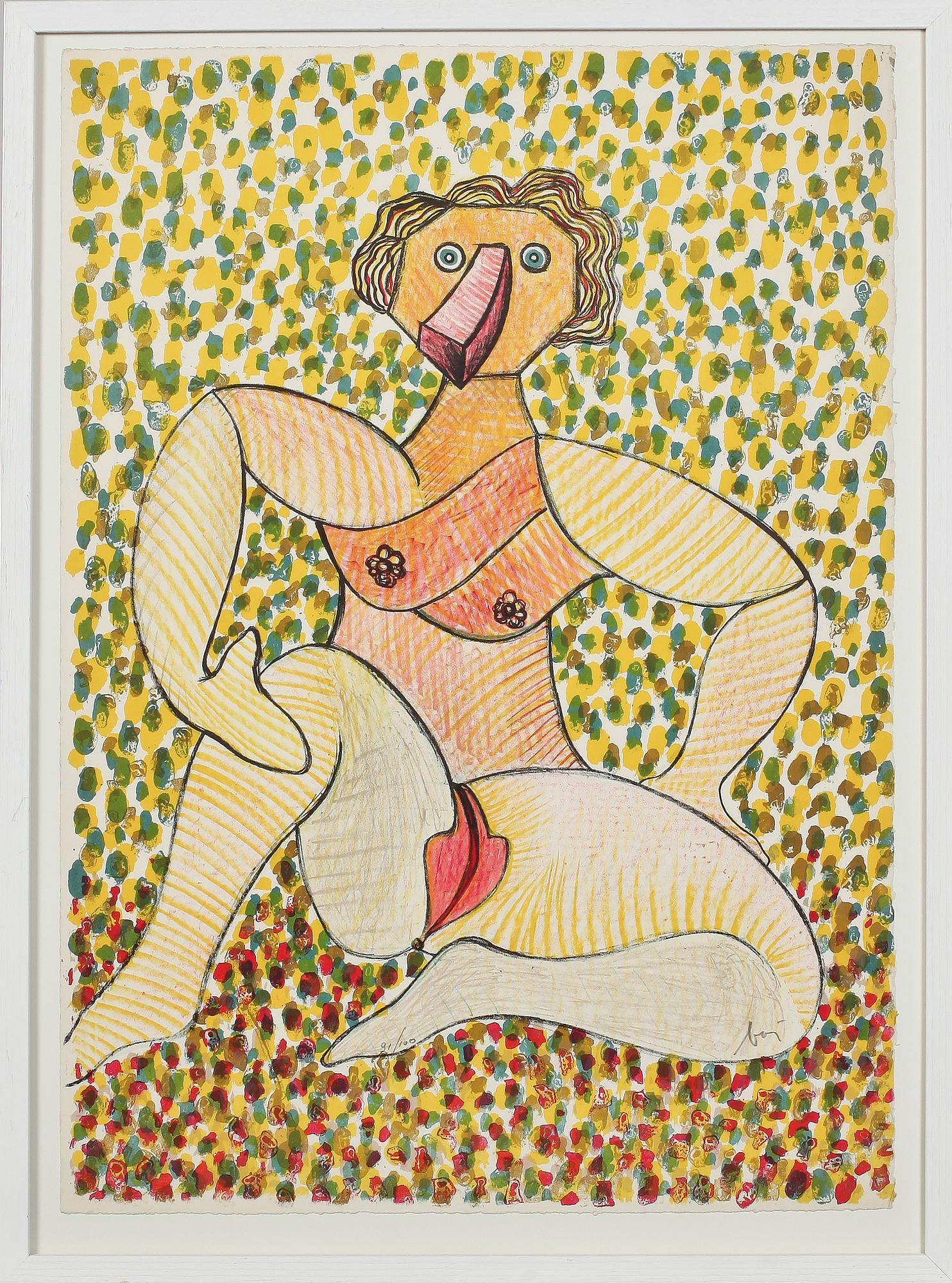 ENRICO BAJ, färglitografi, signerad och numrerad 21/100.