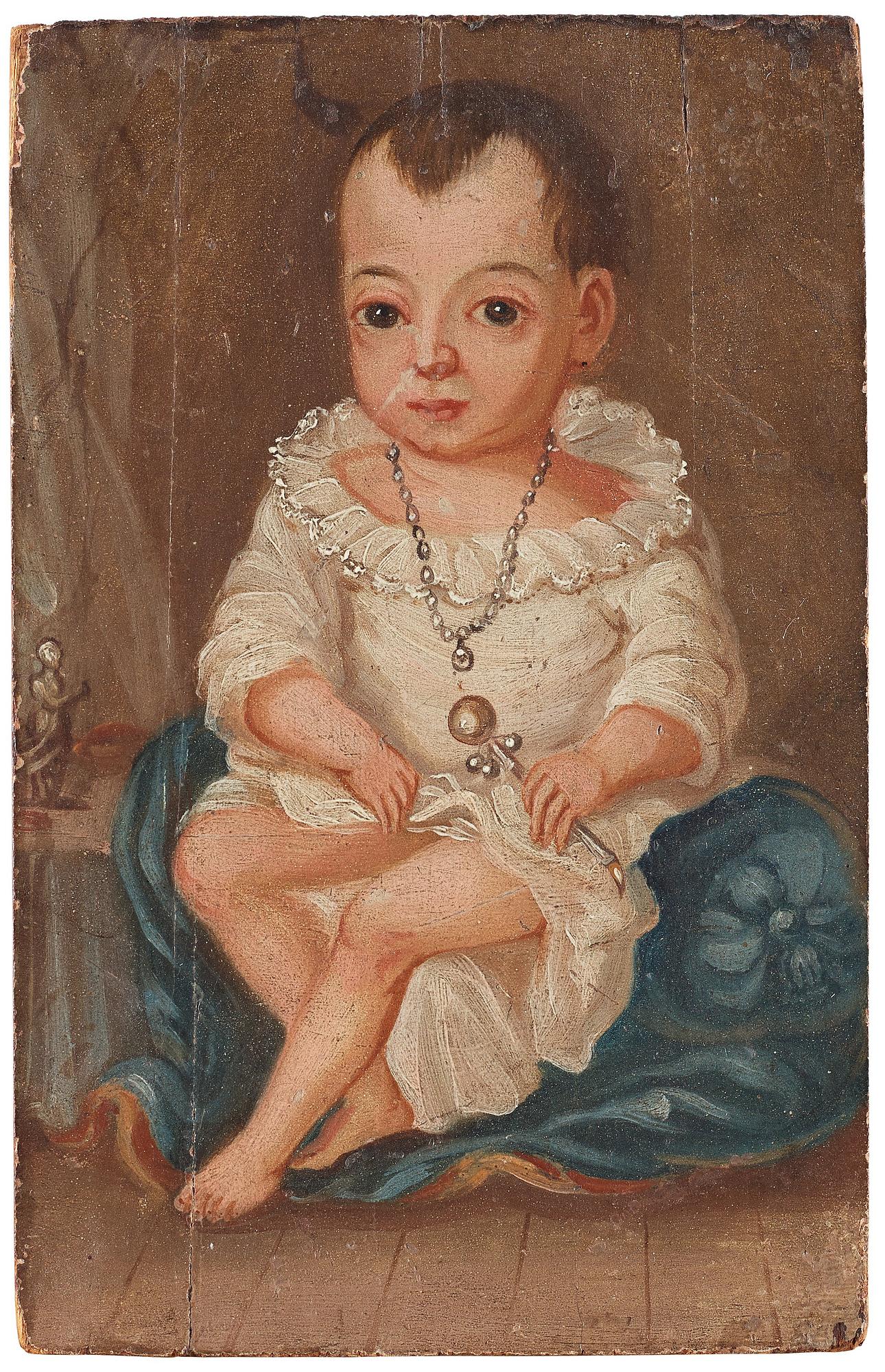 UNKNOWN ARTIST, 18Th Century. Child with rattle.
