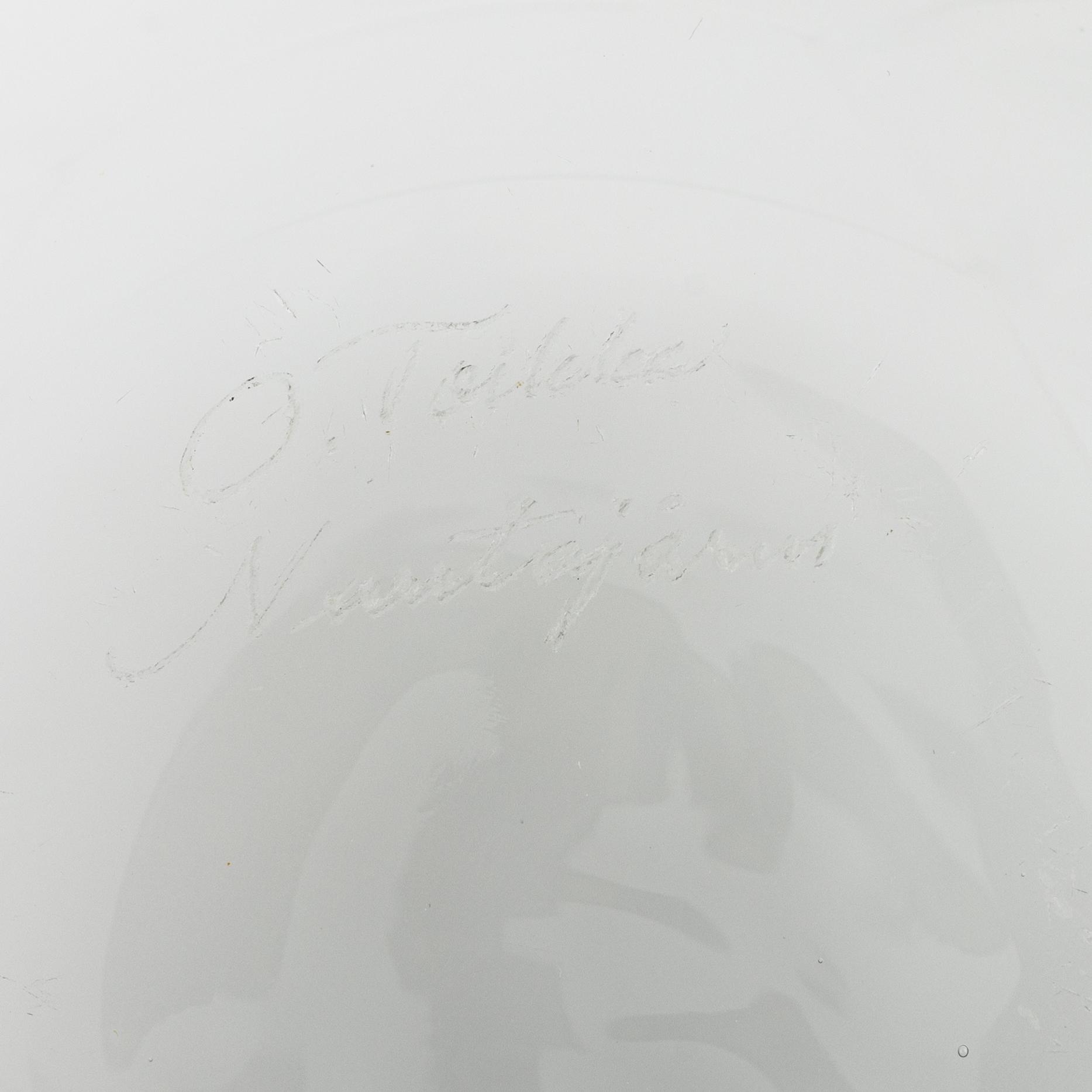 Oiva Toikka, glasfågelar, ett par, Nuutajärvi Notsjö, signerade.