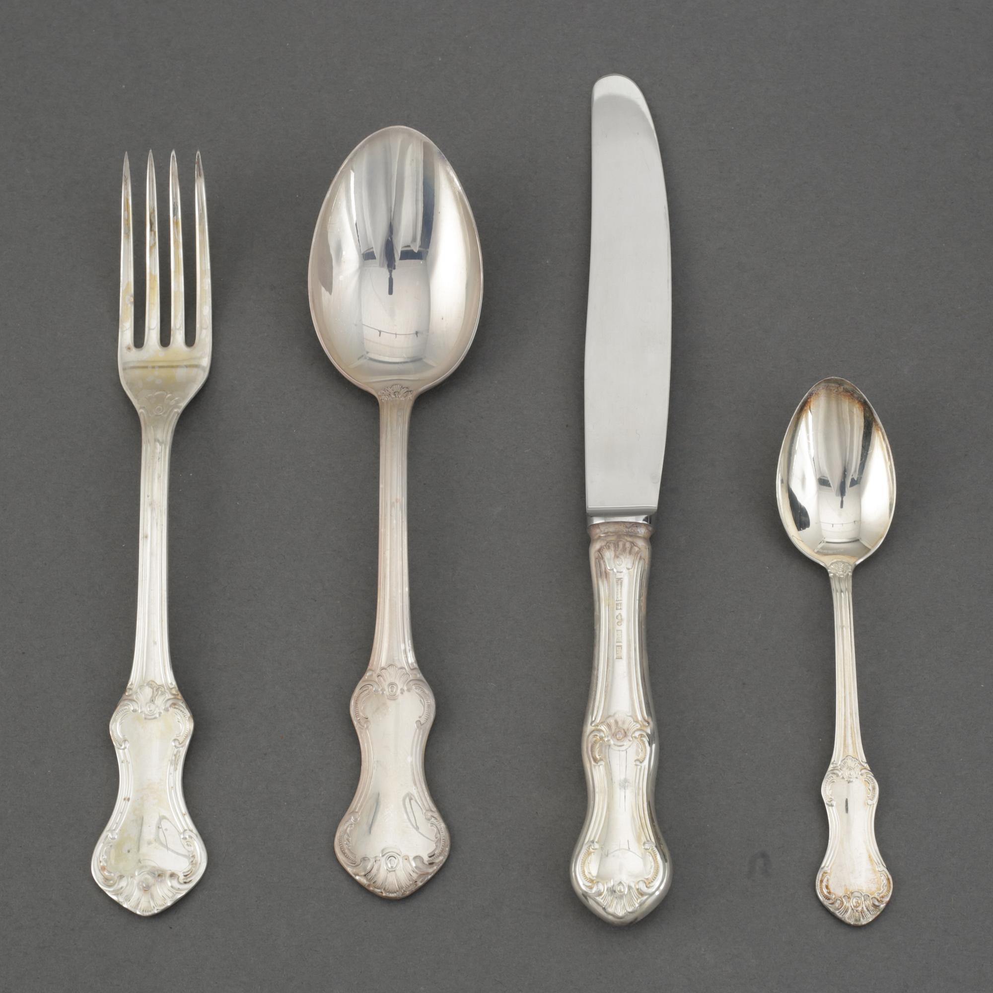 43 pieces silver flat ware 'Patricia' MEMA, Lidköping, 1978-79.