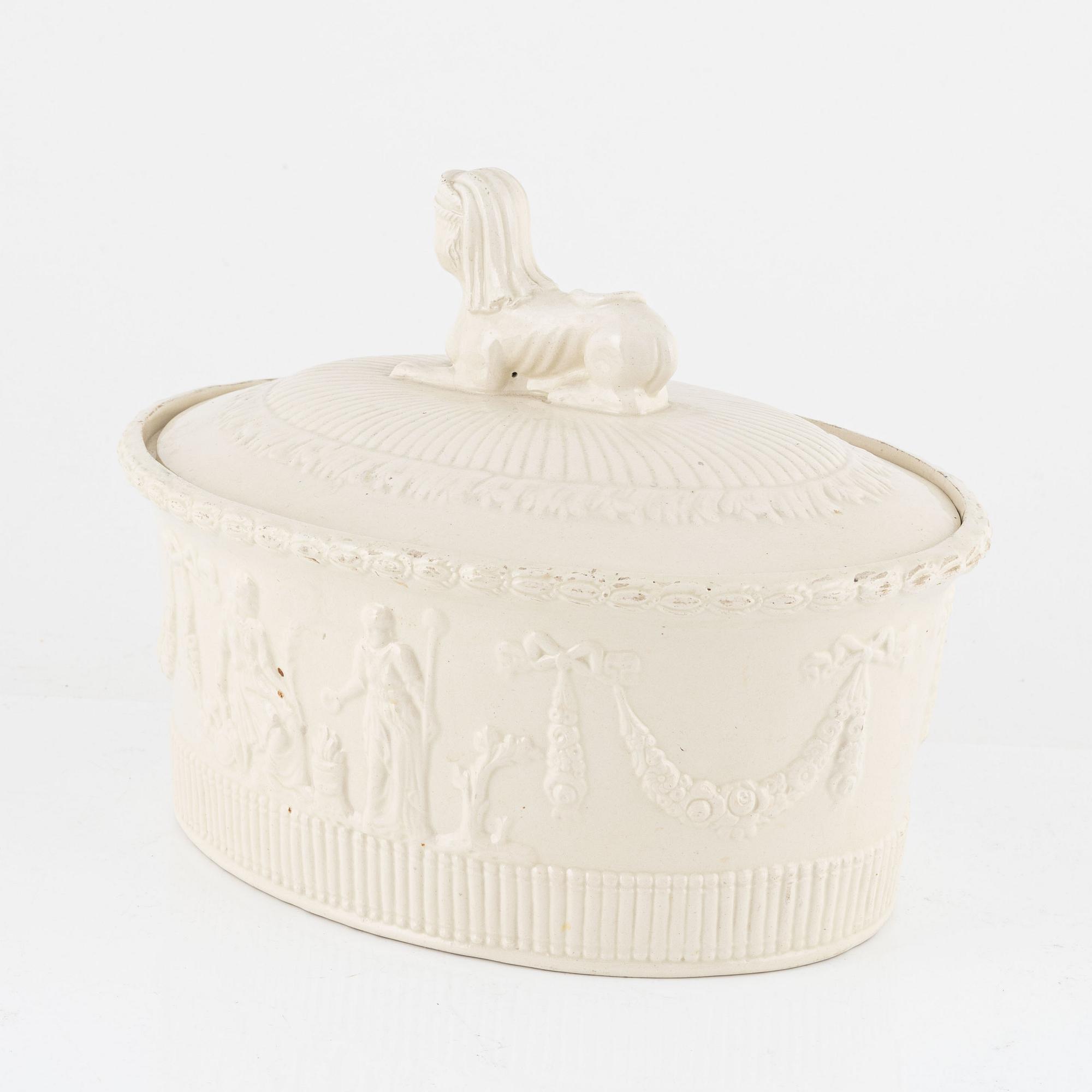 A creamware pâté tureen, Empire, presumably Rörstrand, Sweden.