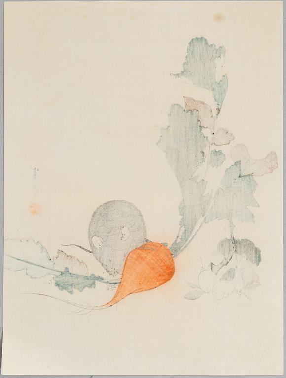 A group of three Japanese woodblock prints, 20th century.