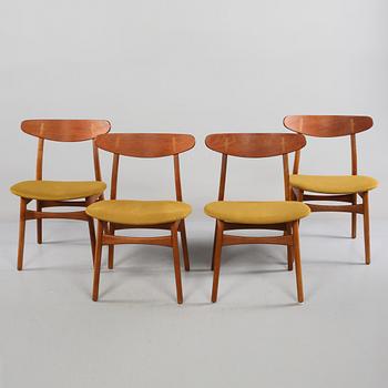 STOLAR, 4 st, "CH-30", Hans J Wegner, Danmark, 1900-talets andra hälft.