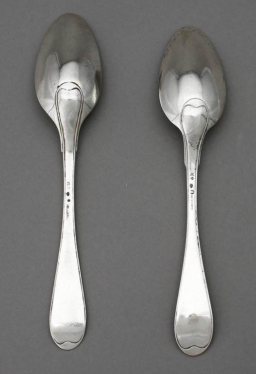 SKEDAR, 2 stycken, silver, Nils Limnelius, Stockholm 1804-1813. Total vikt ca 120 gram.