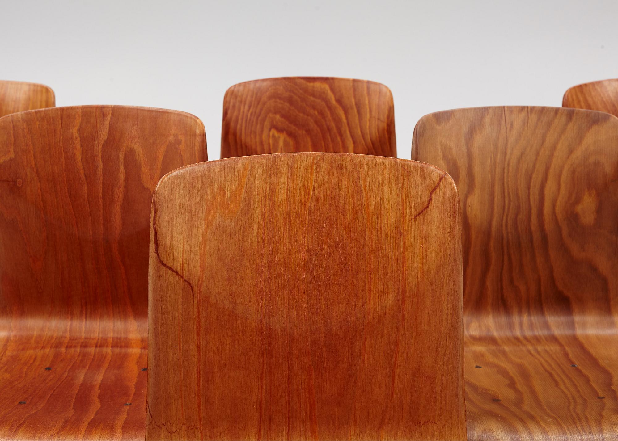 Six chairs, 'Thur-Op-Seat',  Pagholz, West Germany, 1960s/70s.