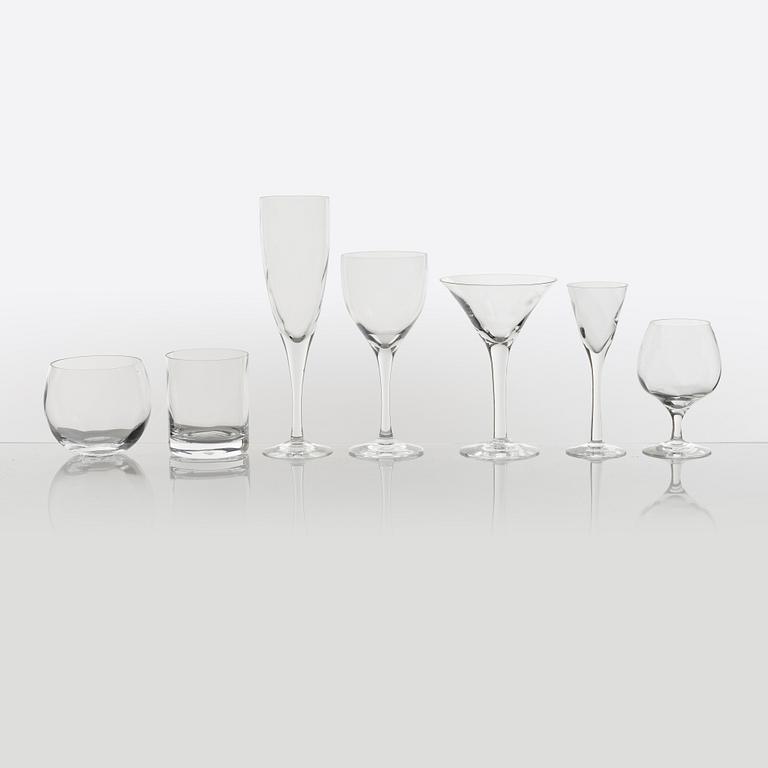 Bertil Vallien, a 52 piece glass service, 'Château', Kosta Boda, Sweden.