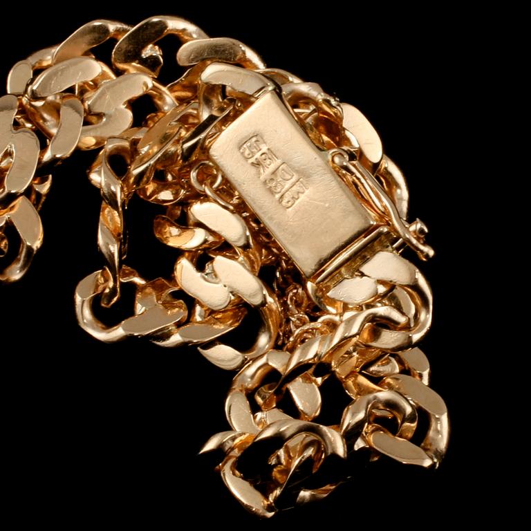 ARMLÄNK, 18k guld, John Pettersson, Stockholm, 1930. Vikt 13g.