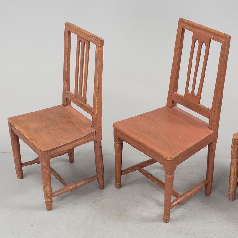 Ten Swedish Gustavian chairs, early 19th century.