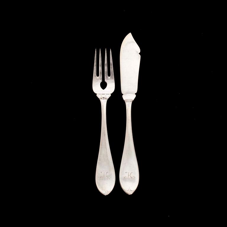 FISKBESTICK, 24 delar, MGAB, Uppsala 1938-9. Vikt 1062 g.