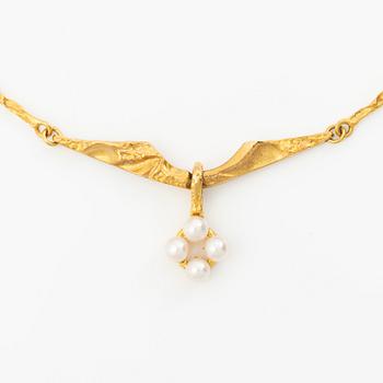 Björn Weckström, collier, "Pearlflower", Fyrklövern Lapponia, Finland, 1999.