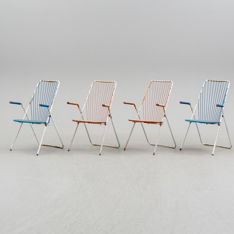 TRÄDGÅRDSBORD SAMT 4 STOLAR, troligen 1950-tal.