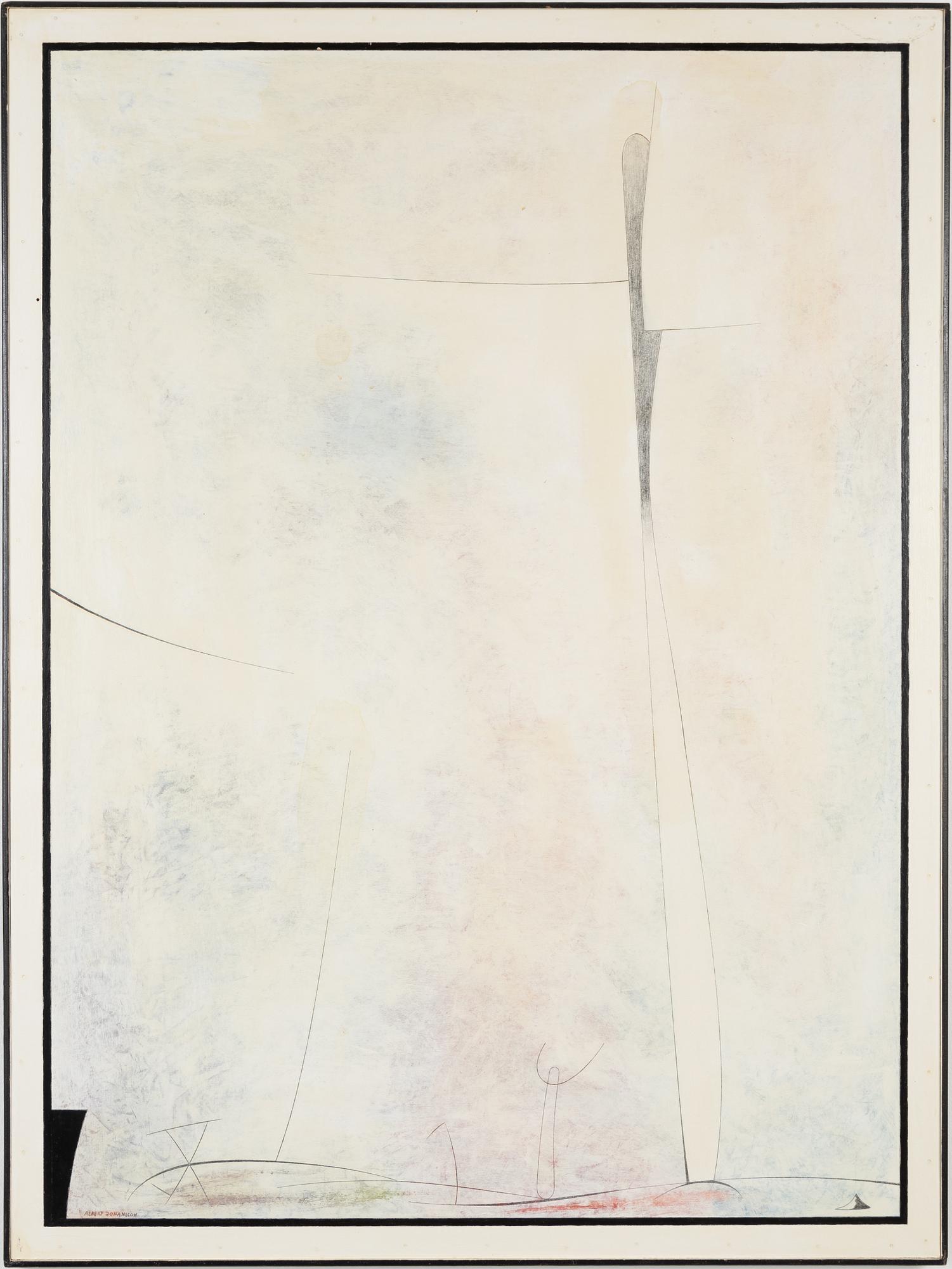 Albert Johansson, olja på pannå, signerad. Daterad 1979 a tergo.