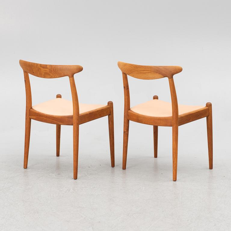 Hans J. Wegner, 6 model "W1" chairs, C.M. Madsens Fabriker, Denmark 1950s.