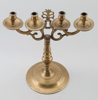 KANDELABER, barock, mässing, 1600-tal.