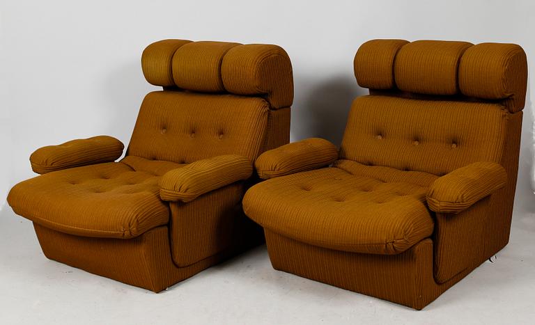 FÅTÖLJER, 1 par, 1970-tal.