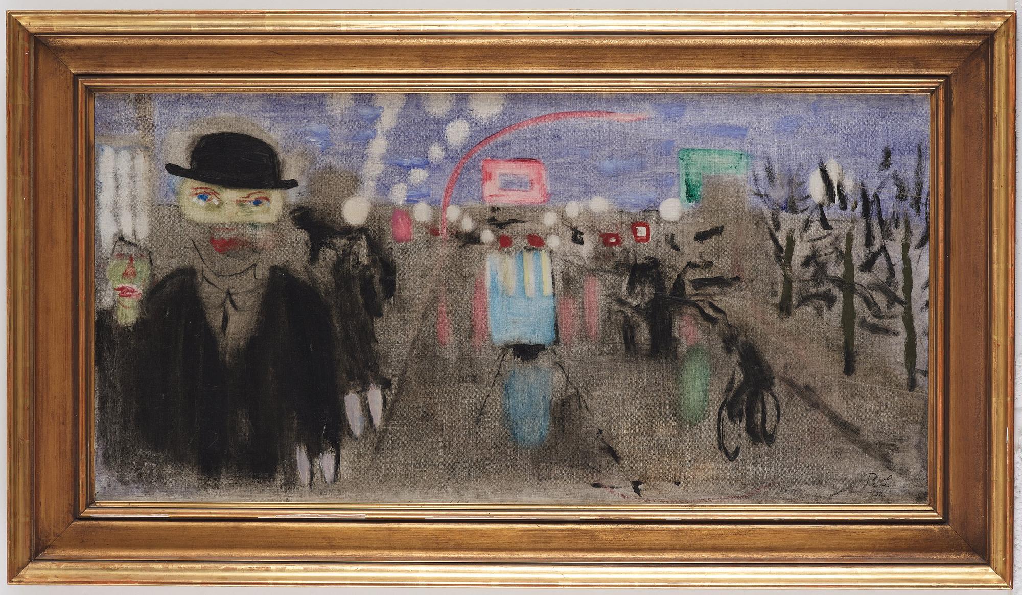 Ragnar Sandberg, Cityscape with tram and people.