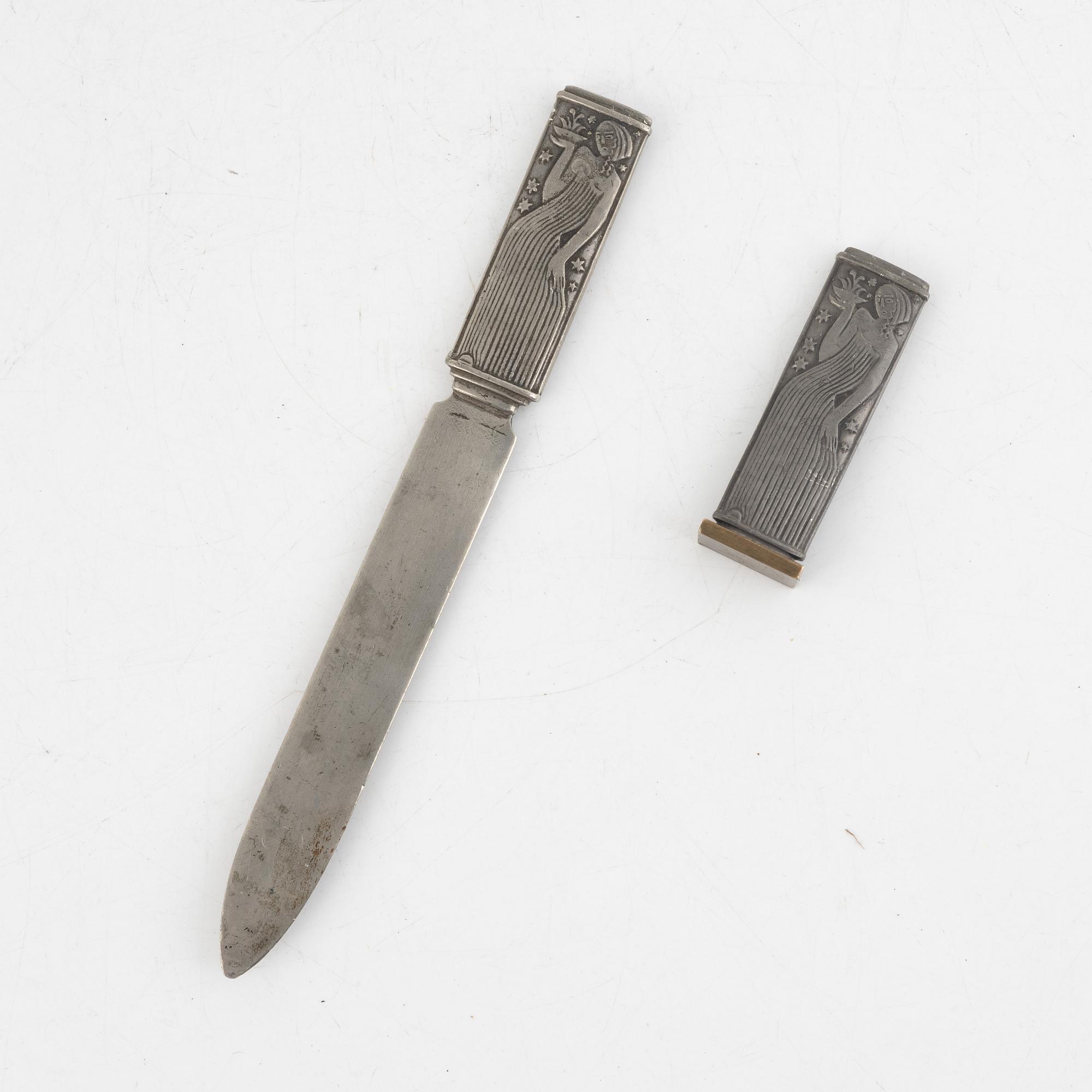 Sylvia Stave, letter opener and seal stamp, first half of the 20th century, CG Hallberg.