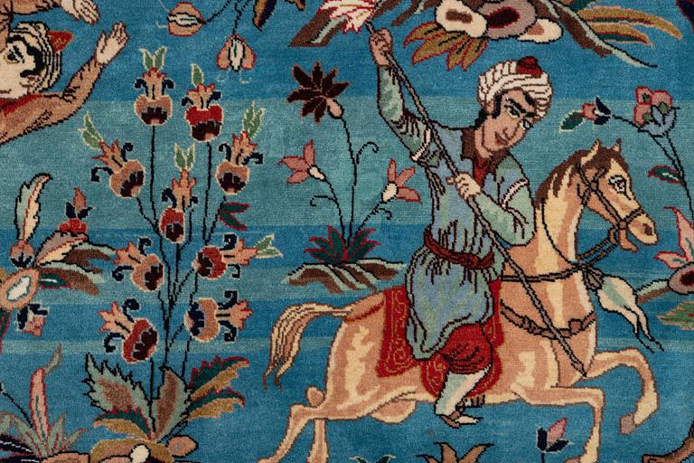 A Tabriz carpet of 'Hunting' design, northwest persia, c. 290 x 200 cm.