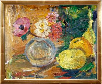 EVALD BJÖRNBERG, olja på pannå, sign.