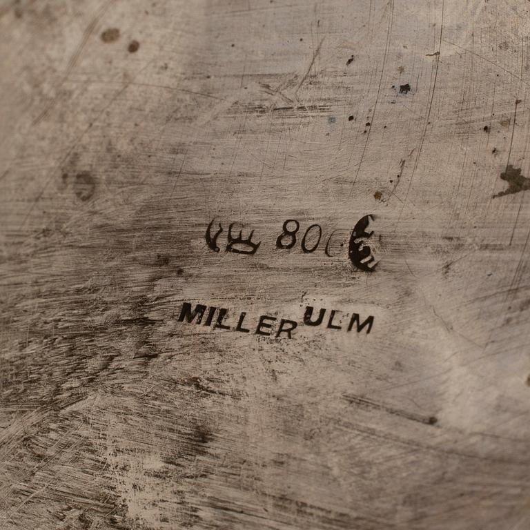A German silver champagne cooler marked Miller Ulm, eraly 20th Century.