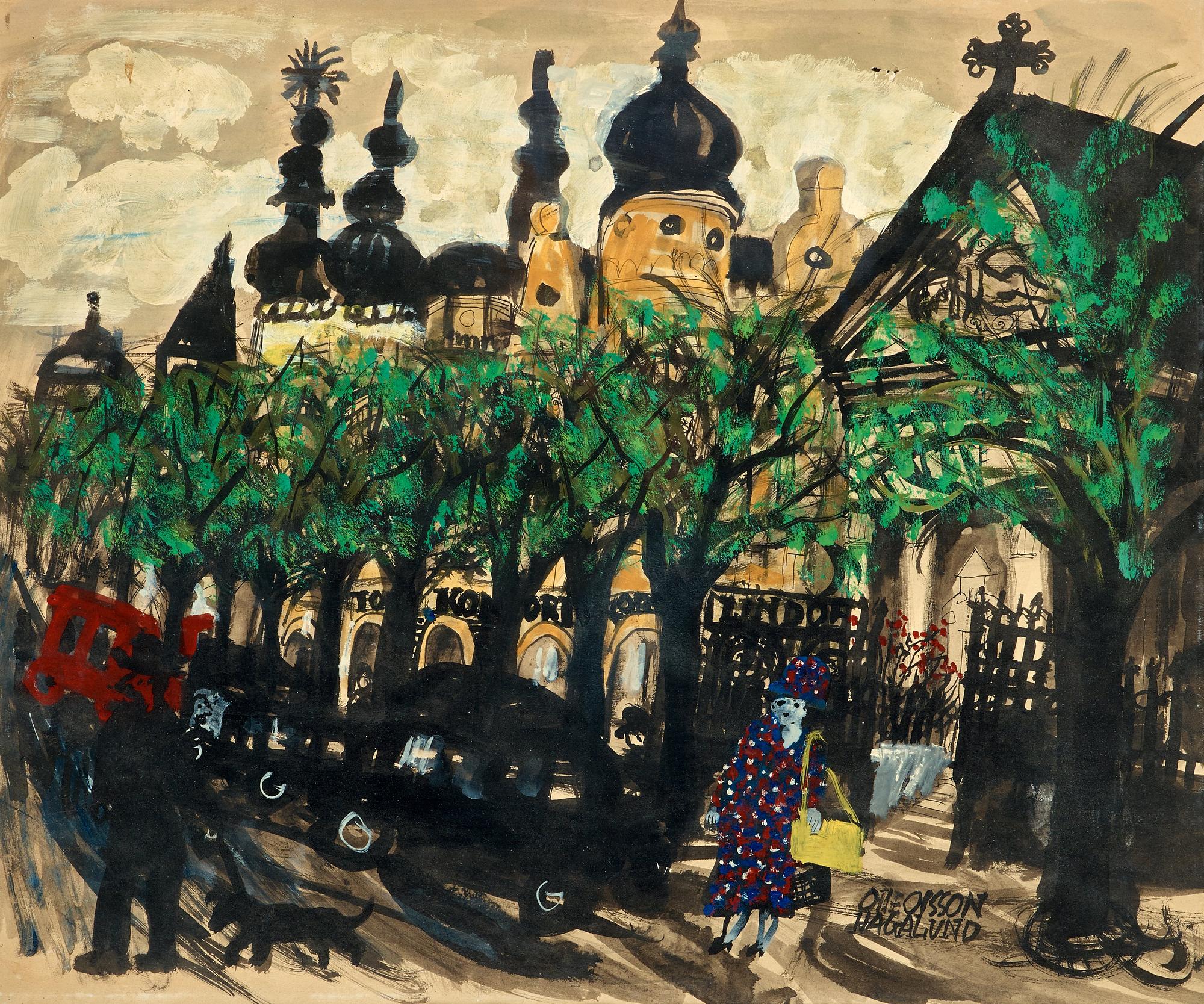 Olle Olsson-Hagalund, "Allé i Stockholm".