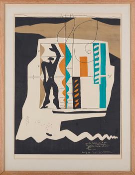 LE CORBUSIER, lithograph ion colours, printed signature and dated -56.