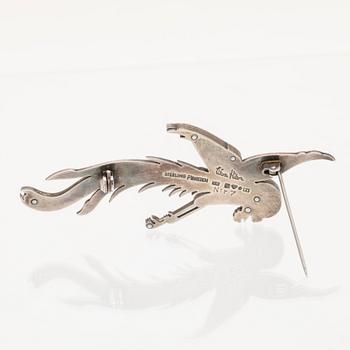 A silver brooch by Wiwen Nilsson, Lund 1956.