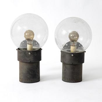 Anders Pehrson, Wall lights/façade lighting, a pair, “King”, Ateljé Lyktan, 1973.