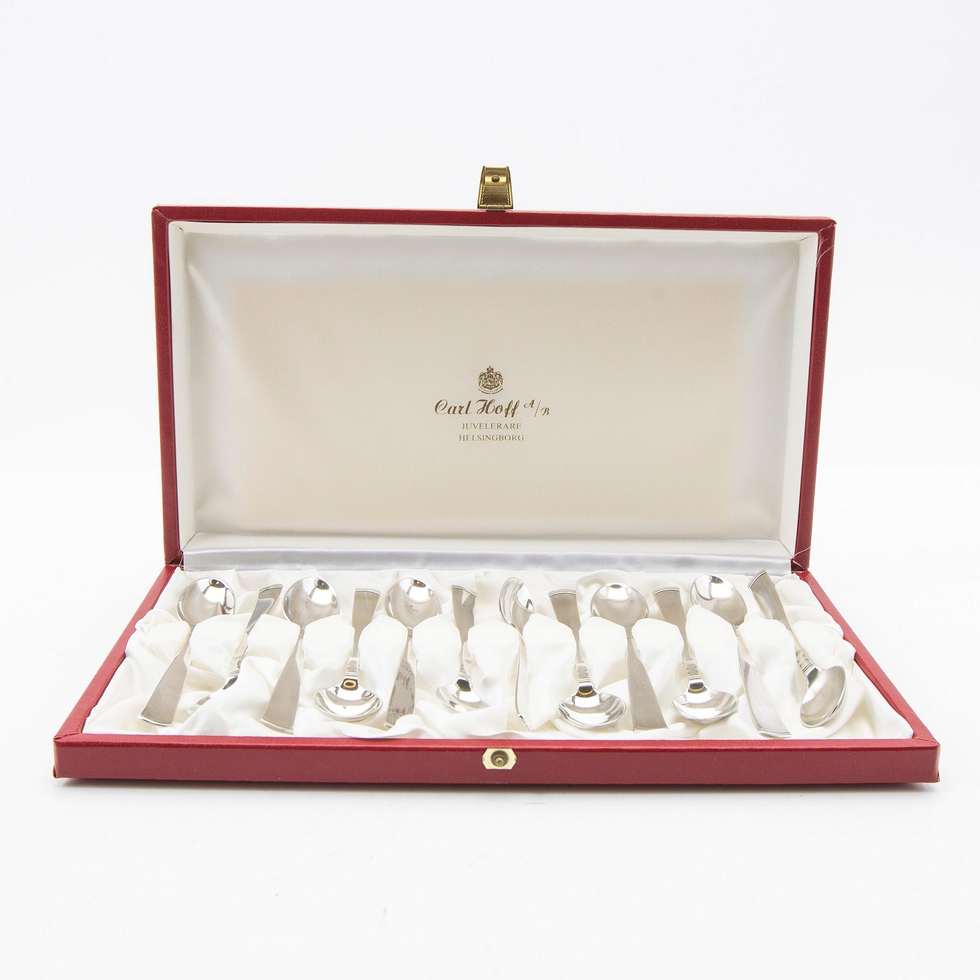 Coffee spoons, silver, 12 pcs, Rosenholm, GAB, second half of the 20th century.