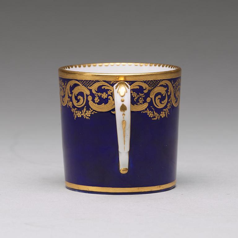 A 'Sèvres' cup and saucer, 18th Century.