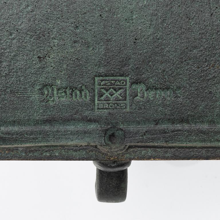 Ystad Brons, spegel samt ljuslampetter, ett par, Swedish Grace,  bl a Oscar Antonsson, 1920-/30-tal.