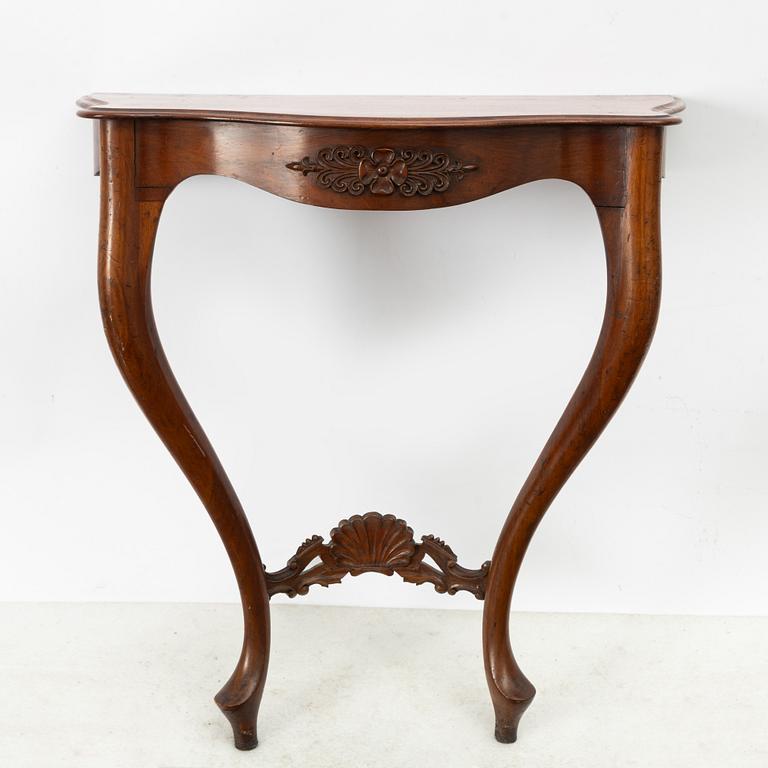 Spegel med konsolbord, omkring år 1900.