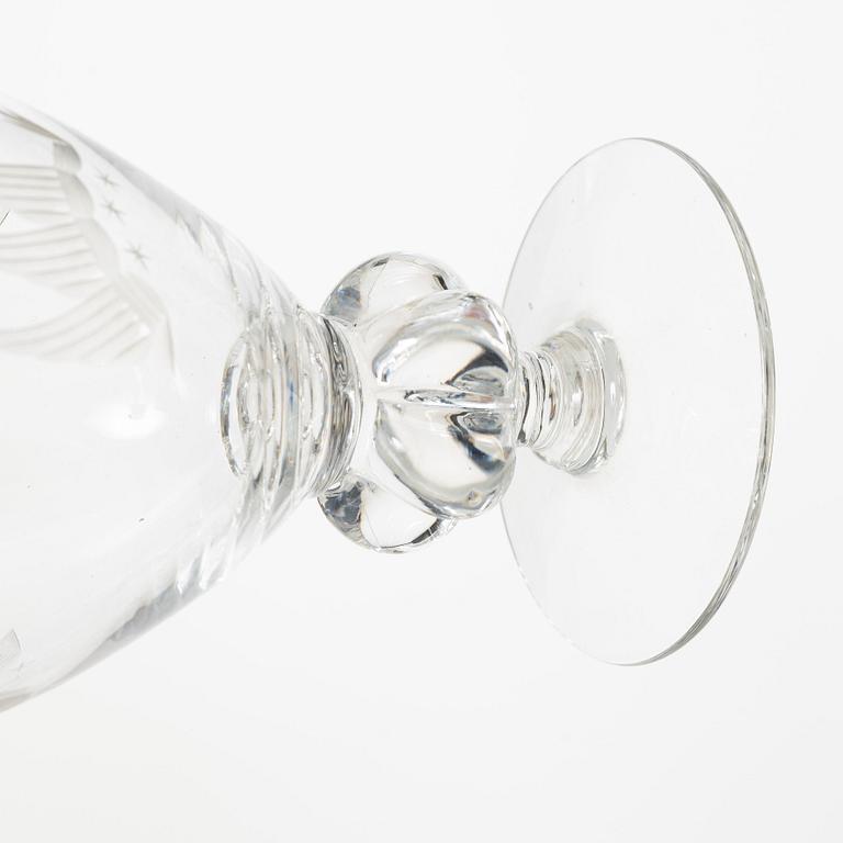 Gunnar Gruno Håkansson, glasservis, 45 delar, "Uarda skeppet", Johansfors Glasbruk.