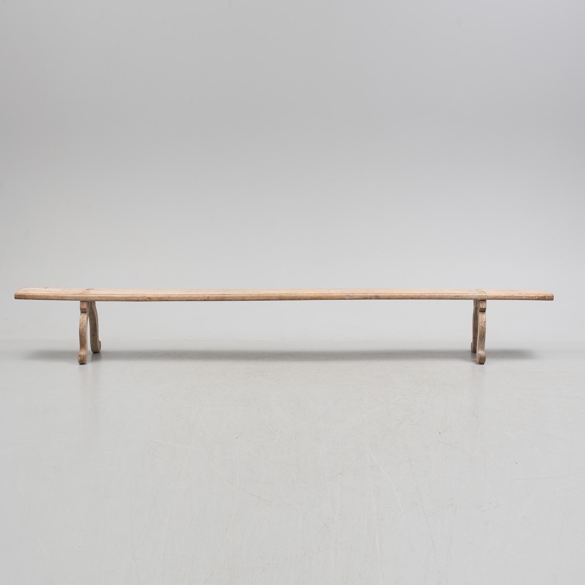 a 19th century wooden bench.