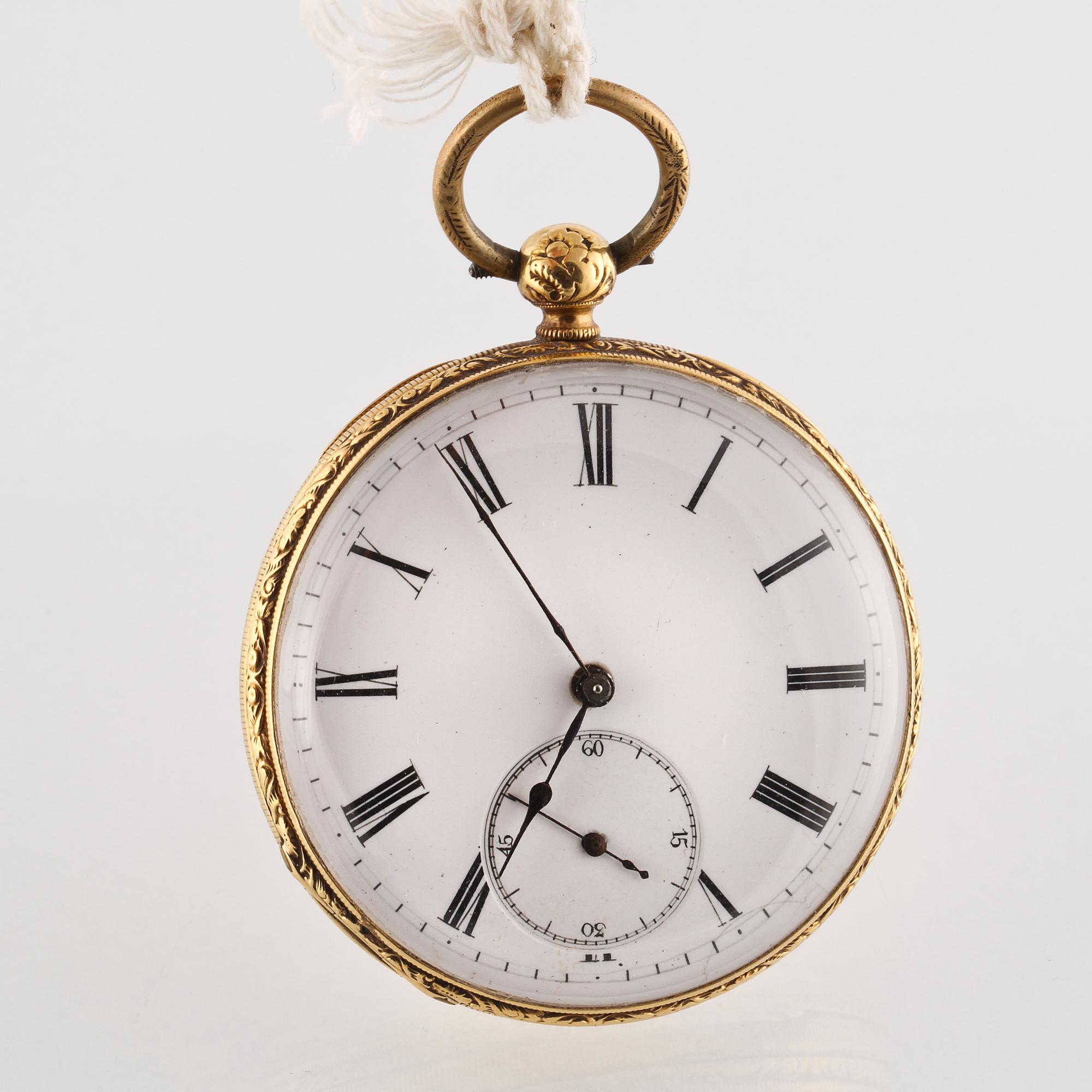 FICKUR, 18K guld, ca 1800-talets andra hälft.