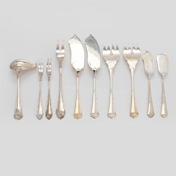 Ten silver utensils, Czechoslovakia 1945-49.