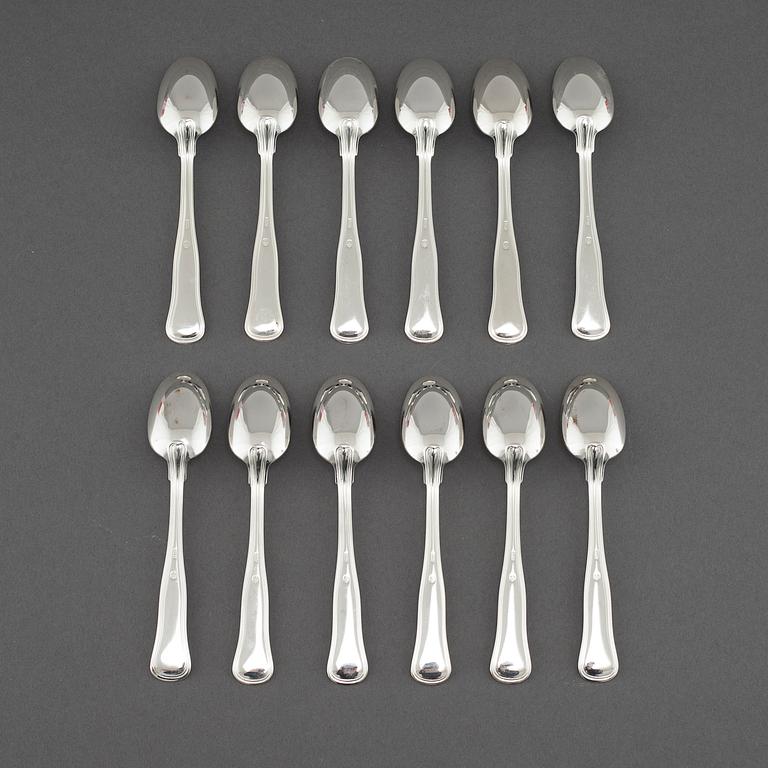 KAFFESKEDAR, 12 st, silver, "Gammal dansk", Cohr, Danmark, 1900-talets andra hälft.