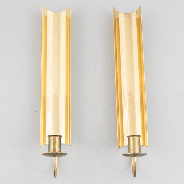 Pierre Forssell, a pair of wall sconces, 'Reflex', Skultuna, 1990-94.
