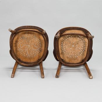 Four bent wood chairs, early 20th century, presumably Austria.