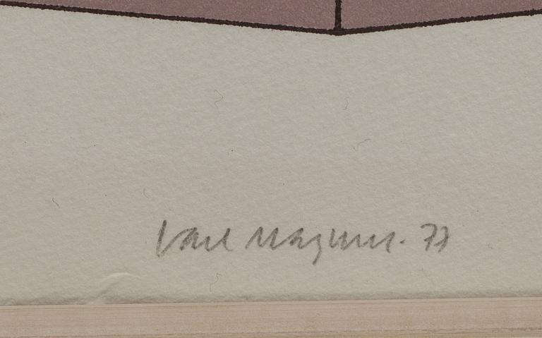 CARL MAGNUS, akvarell. Signerad och daterad -77.