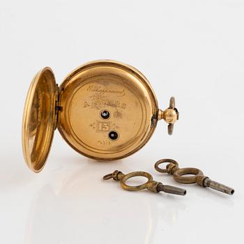 Pocket watch, 18K gold, 36 mm.